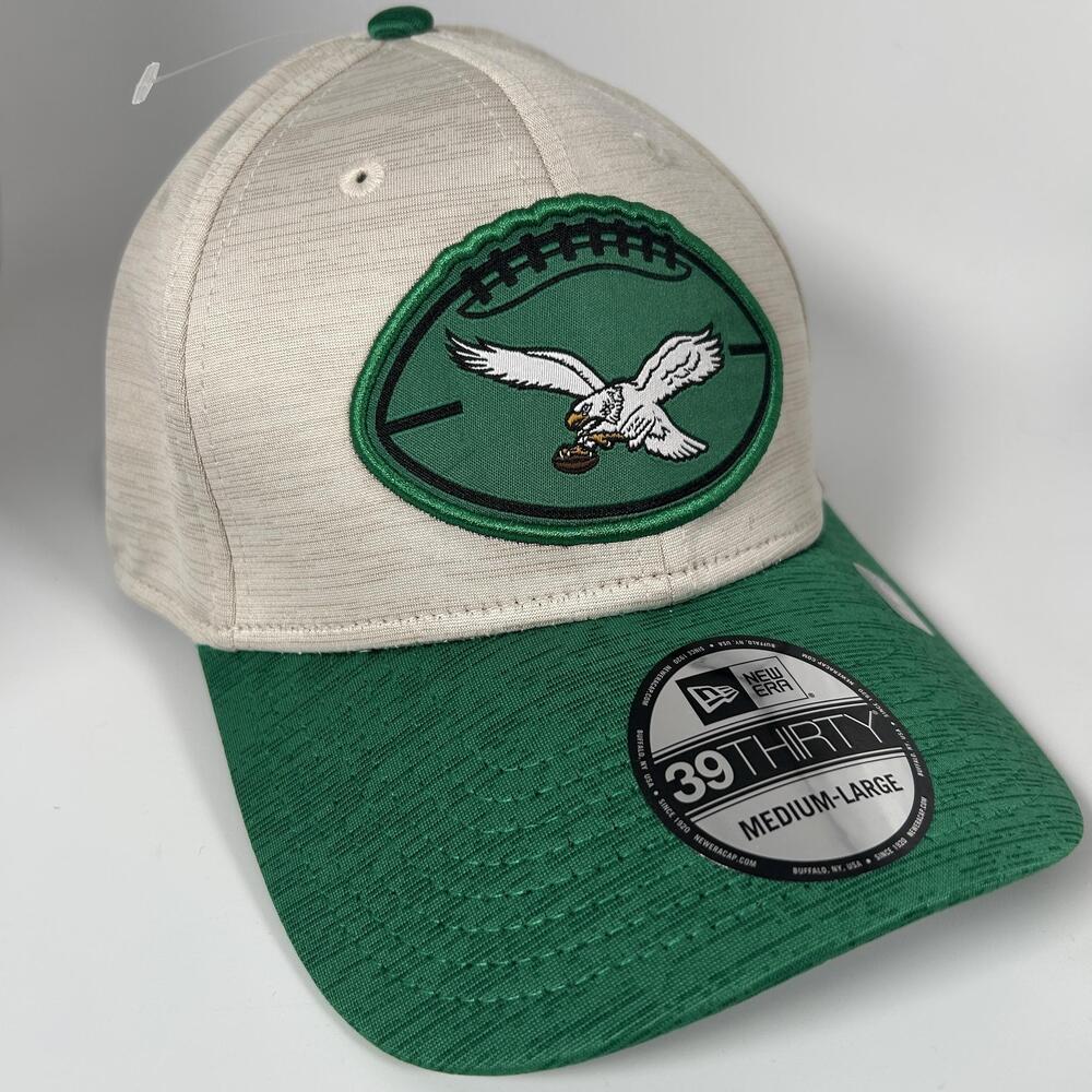 New Era Philadelphia Eagles Hat Cap 39Thirty Fitted Large Green White NFL NEW